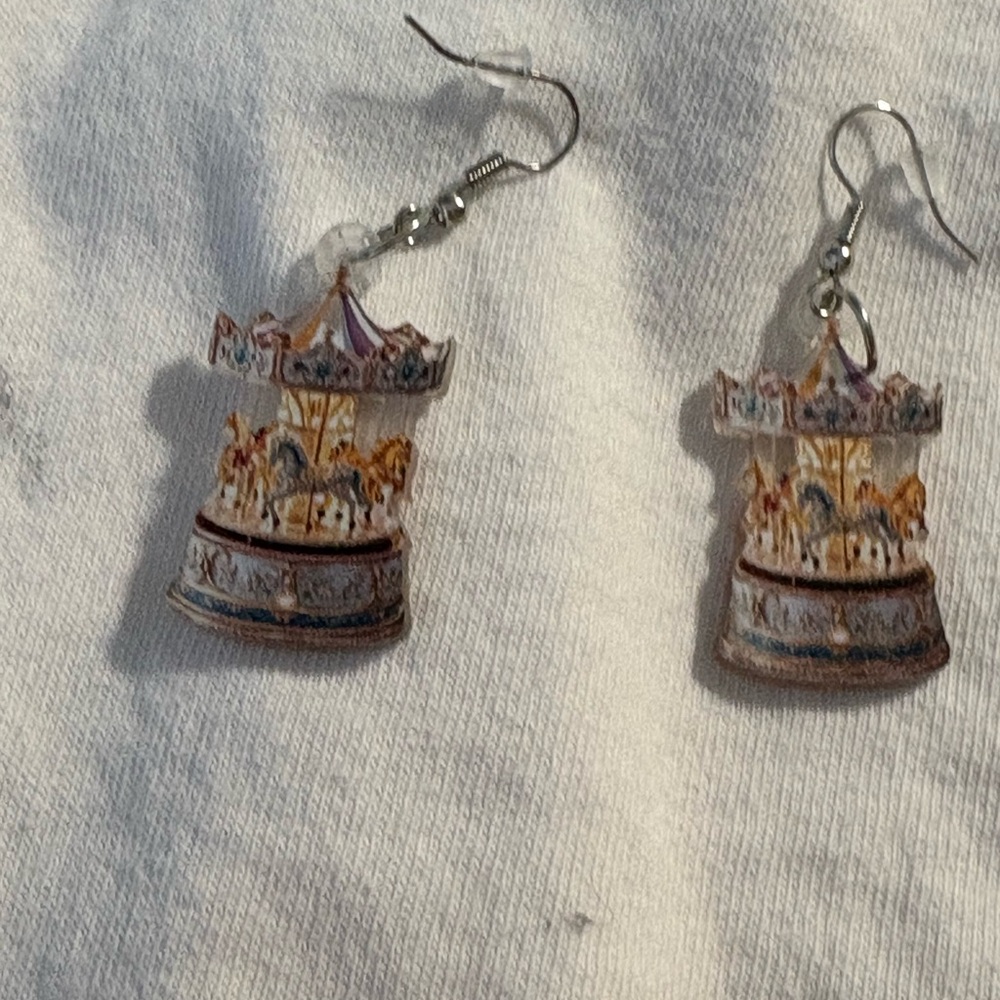 Carousel Earrings with Silver Accents